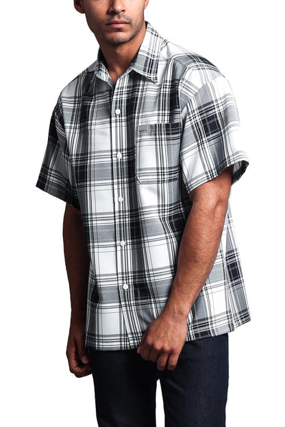 Western Casual Plaid Short Sleeve Button Up Shirt