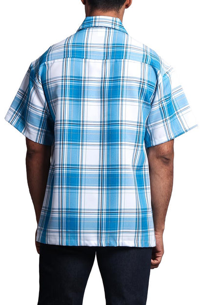 Western Casual Plaid Short Sleeve Button Up Shirt