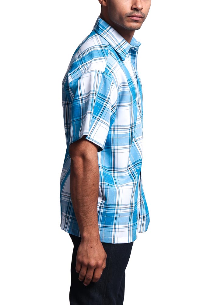 Western Casual Plaid Short Sleeve Button Up Shirt
