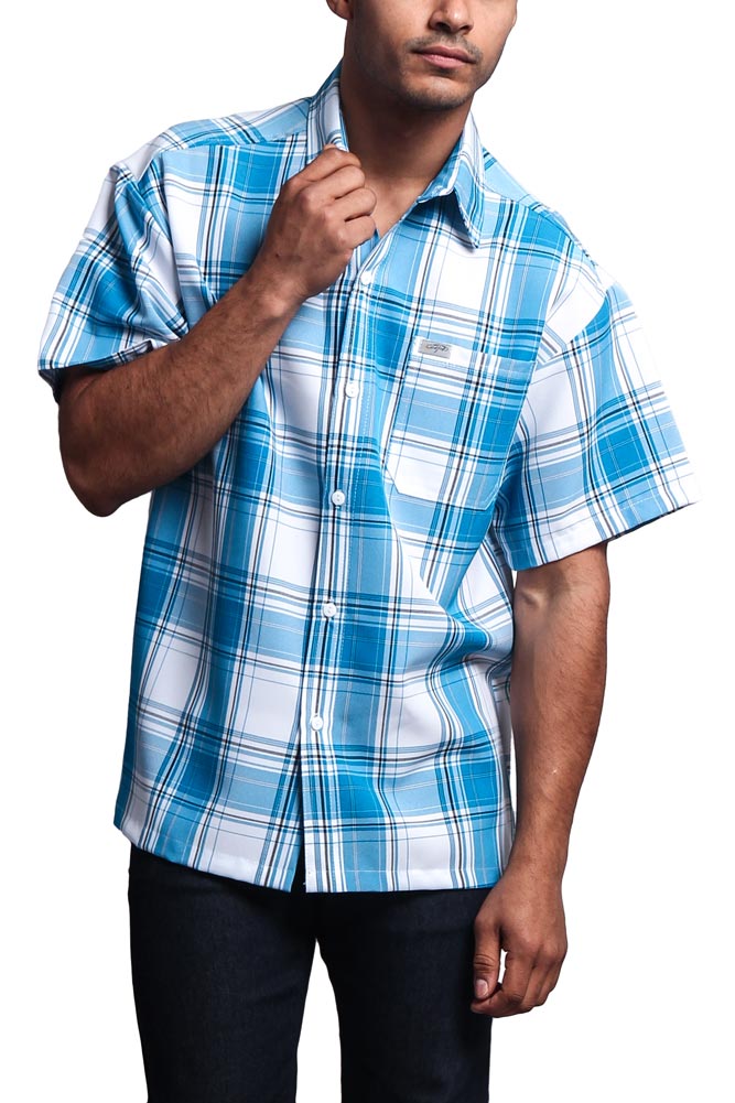 Western Casual Plaid Short Sleeve Button Up Shirt