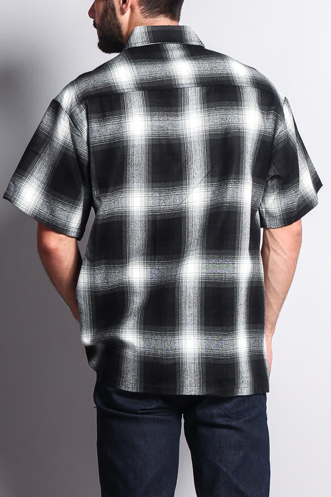 Western Casual Plaid Short Sleeve Button Up Shirt