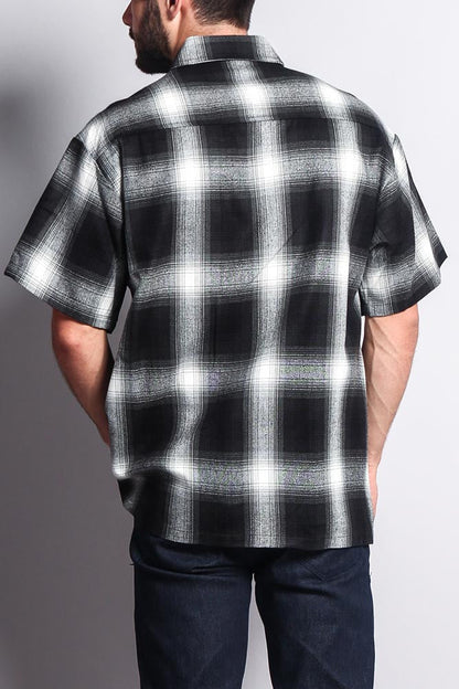 Western Casual Plaid Short Sleeve Button Up Shirt