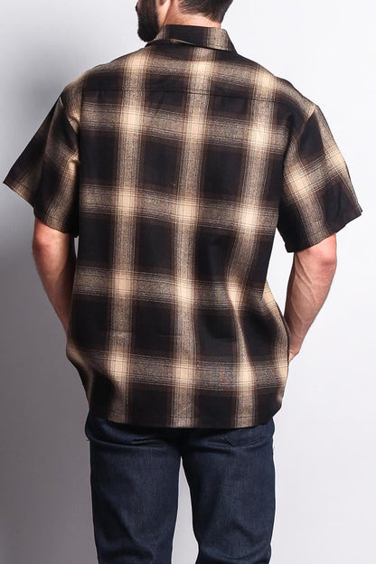 Western Casual Plaid Short Sleeve Button Up Shirt