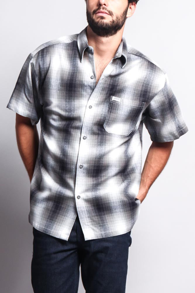 Western Casual Plaid Short Sleeve Button Up Shirt