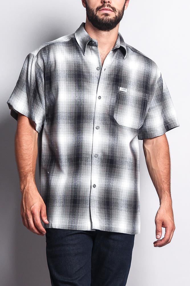 Western Casual Plaid Short Sleeve Button Up Shirt