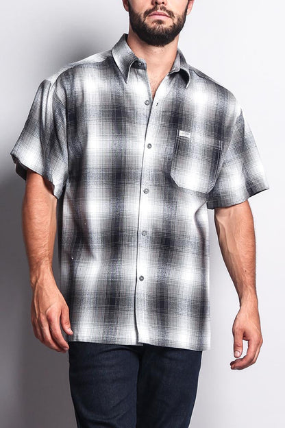Western Casual Plaid Short Sleeve Button Up Shirt