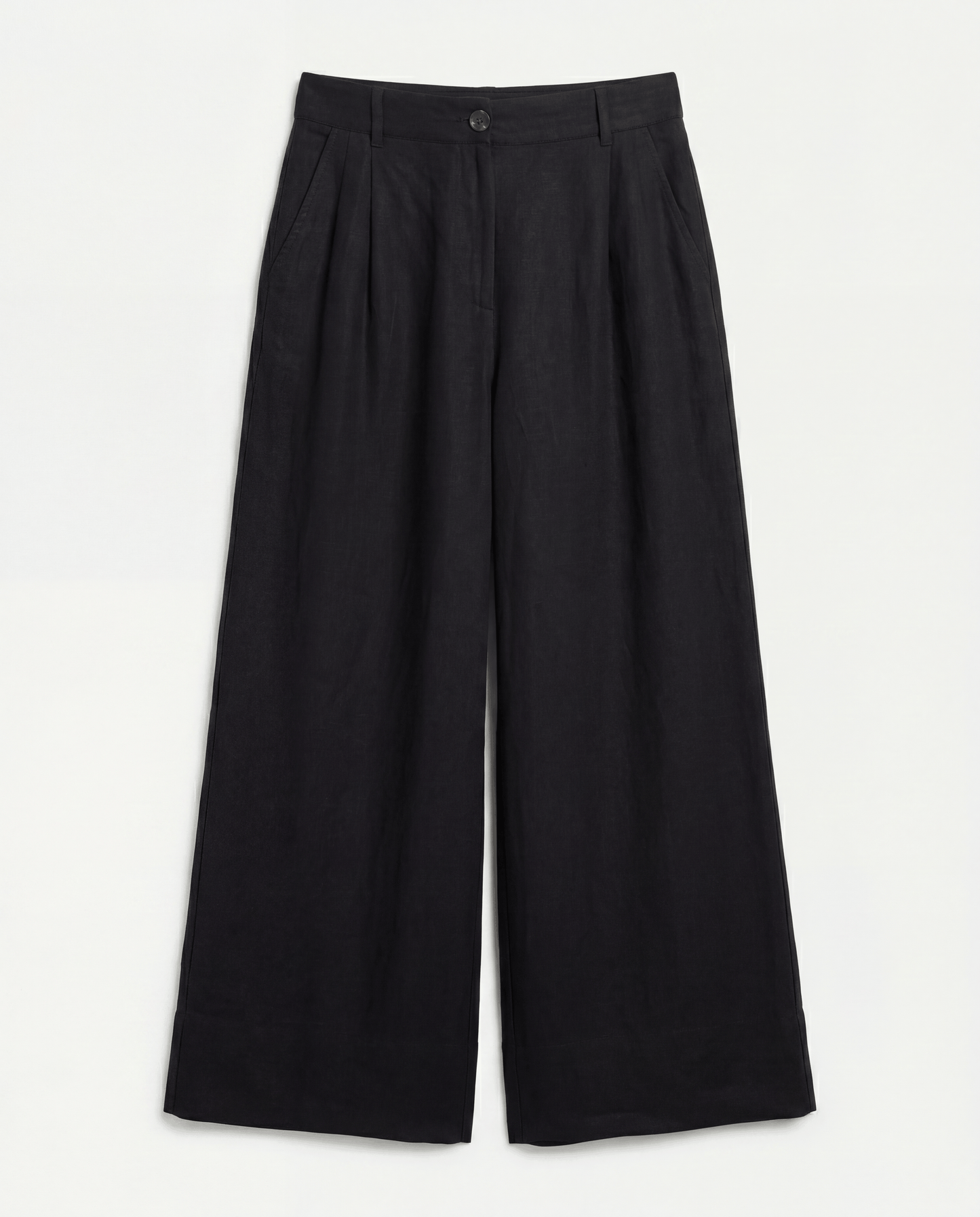 Womens Resort Linen Wide Leg Trouser