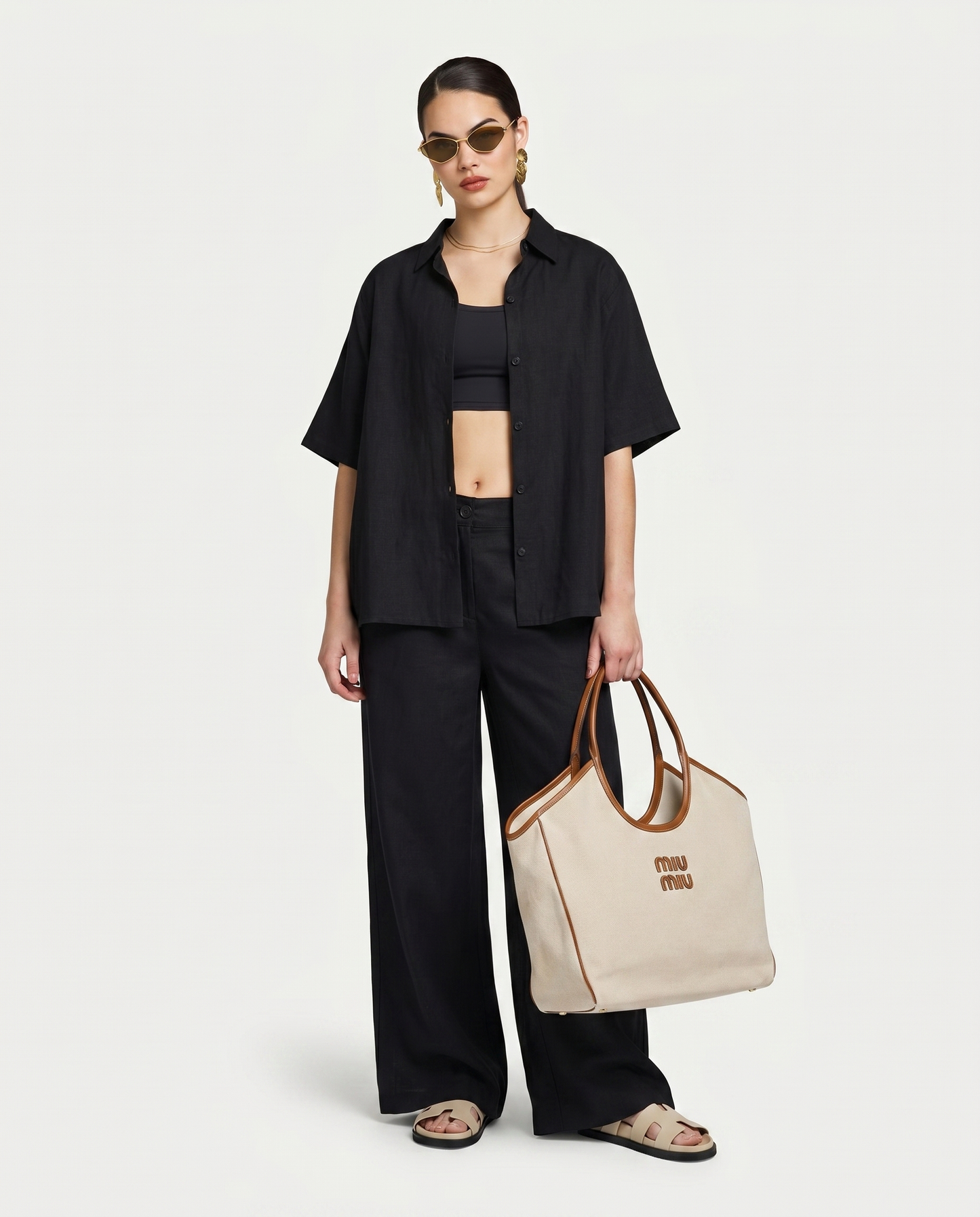 Womens Resort Linen Dual-Wear Shirt