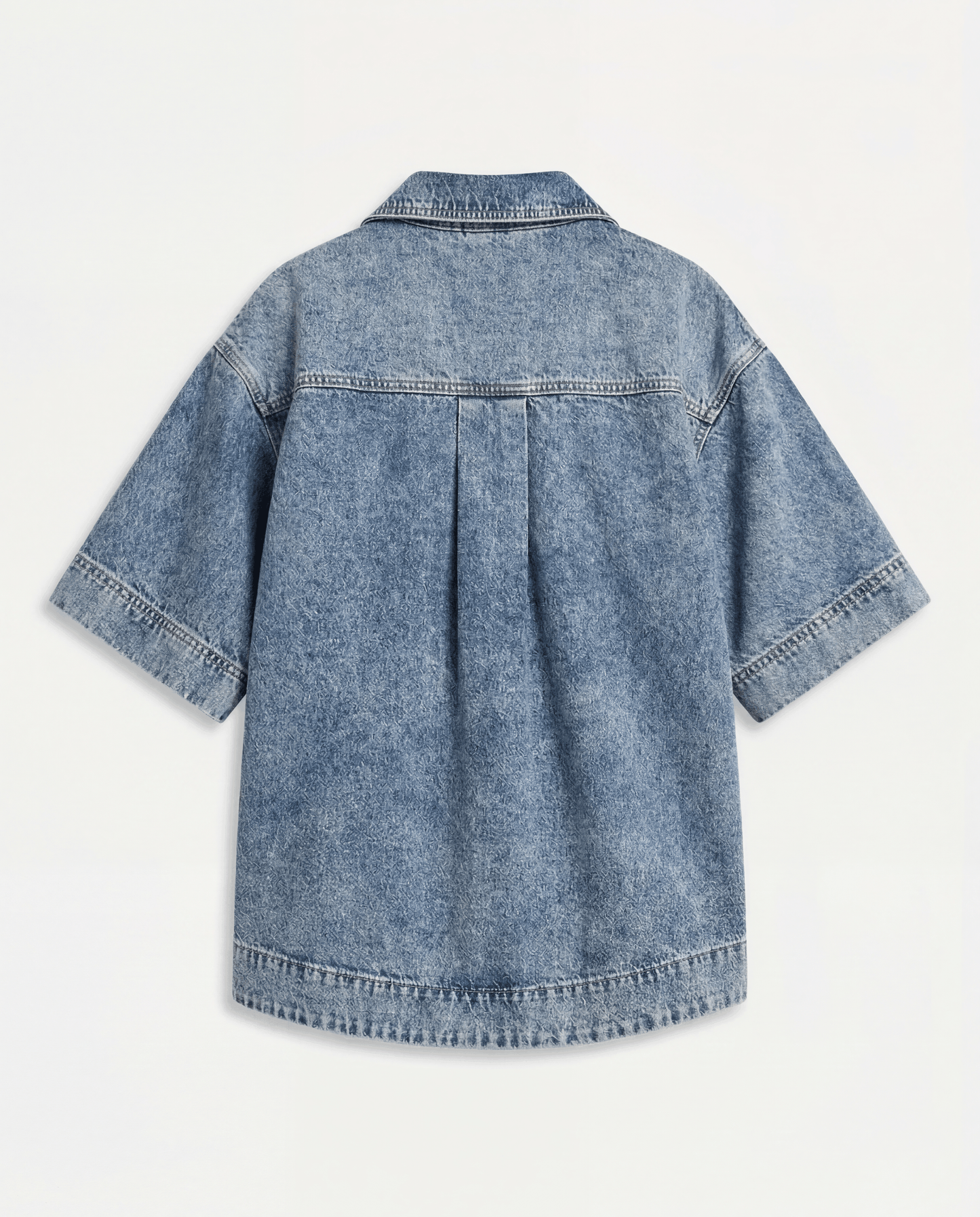 Womens Denim Short Sleeve Shirt