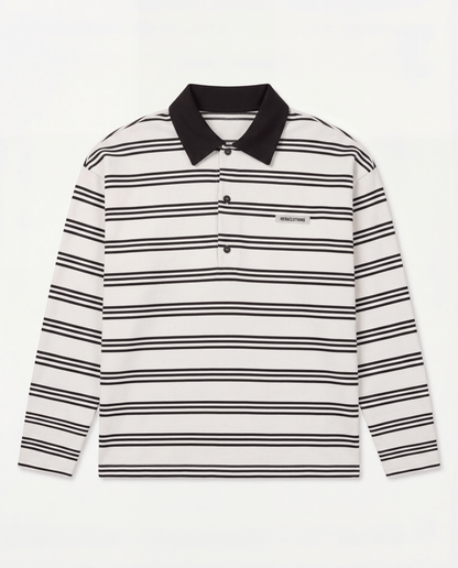Womens Striped Rugby Polo Shirt