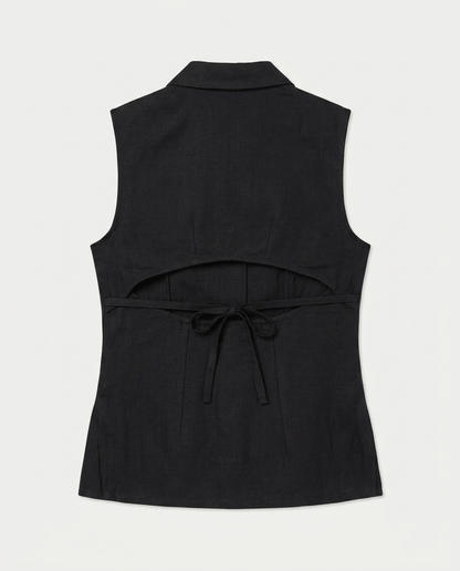 Womens Resort Linen Waistcoat