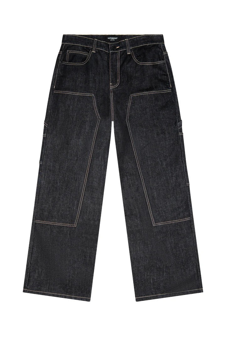 Raw Denim Baggy Fit Carpenter Jeans