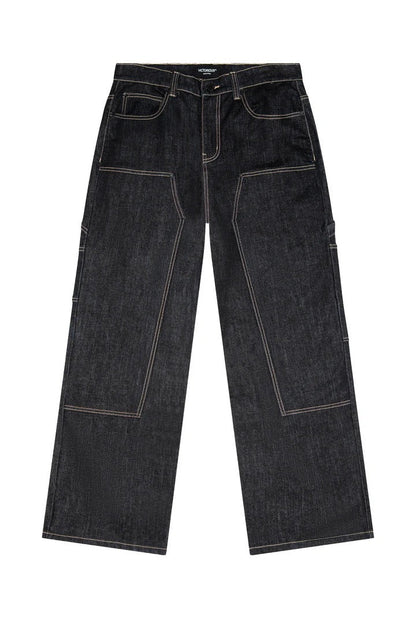 Raw Denim Baggy Fit Carpenter Jeans