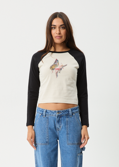 AFENDS Womens Pixie -  Long Sleeve Tee - Moonbeam